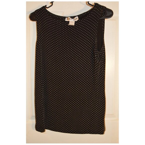Ronni Nicole Petite Black White Polka Dot Blouse Sleeveless Top Shirt Size 4P - Picture 1 of 3